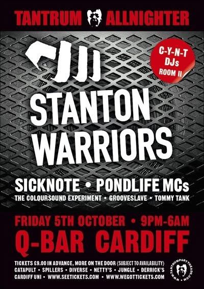 Tantrum Allnighter: Stanton Warriors flyer, Q-Bar, Cardiff, Fri 5 Oct